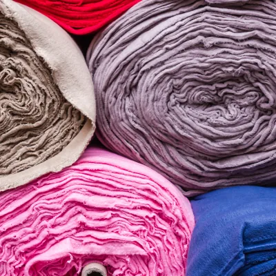Rolled fabrics in several colors